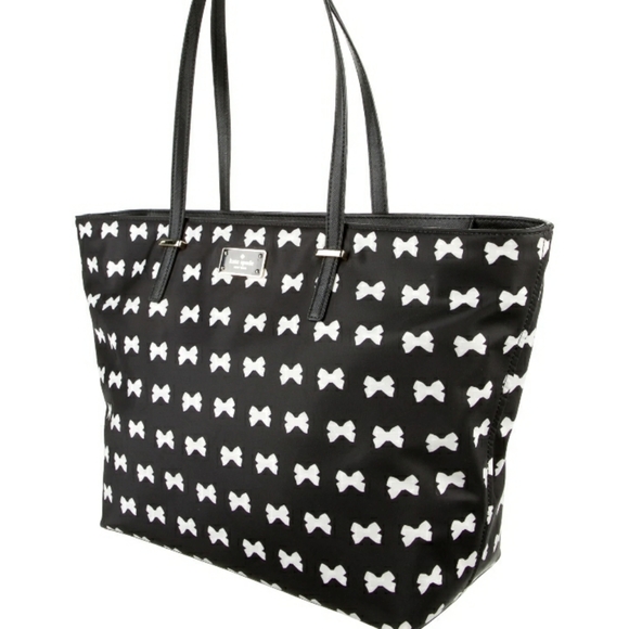 KATE SPADE โ ๏ธ LEATHER TRIM CANVAS TOTE BAG (LARGE) - Picture 3 of 8